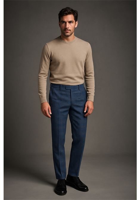 PT Torino Master Wool Pants in Blue Check Pattern PT TORINO |  | COAFMAZ00CLMA230350